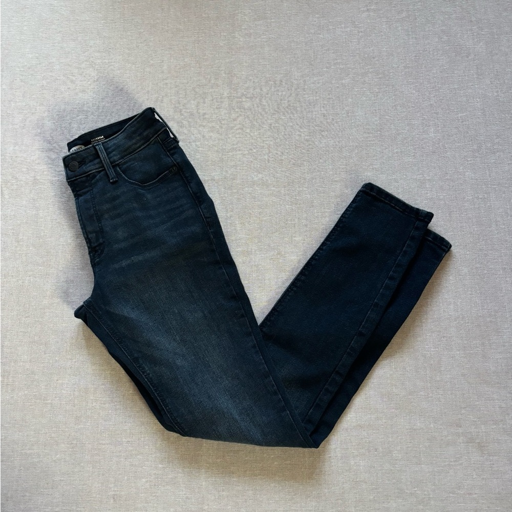 Old Navy high rise Rockstar fitted dark denim blue jeans size 0